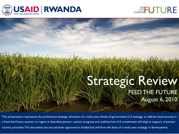 Rwanda Feed the Future strategic review