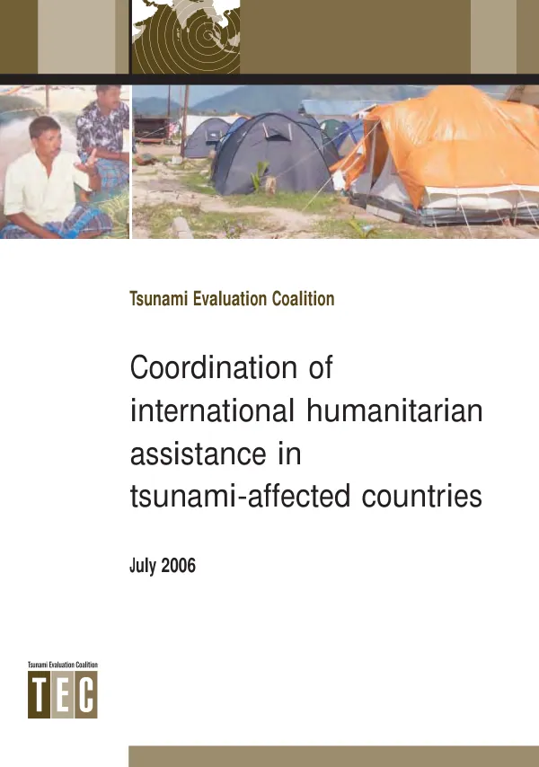 Coordination of international humanitarian assistance in tsunami-affected countries