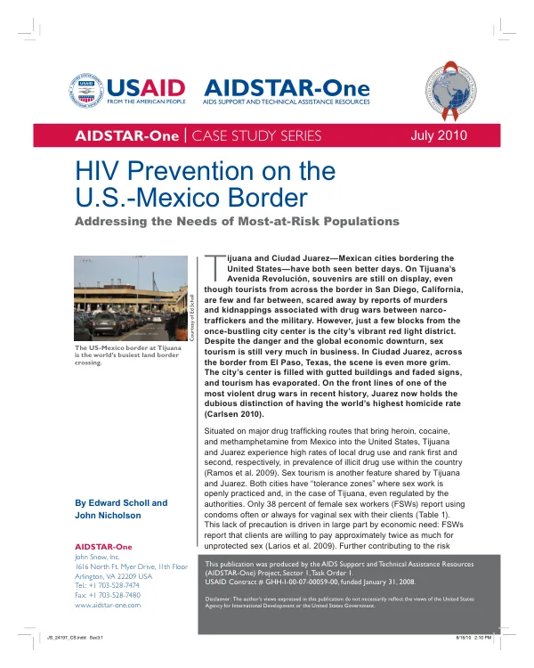 HIV prevention on the U.S.-Mexico border : addressing the needs of most-at-risk populations