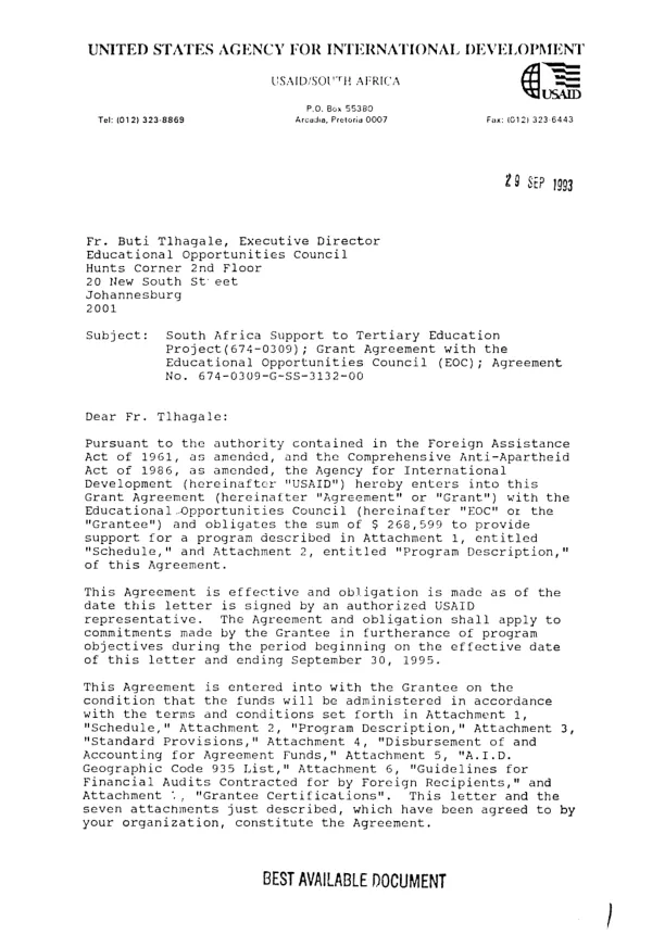 Audit of USAID/Panama"s environment activities