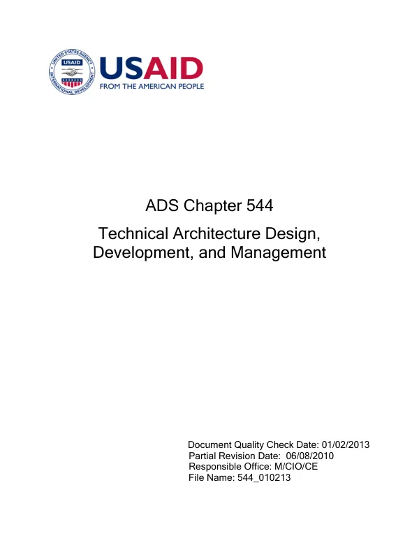 ADS chapter 544 : technical architecture design, development, and management