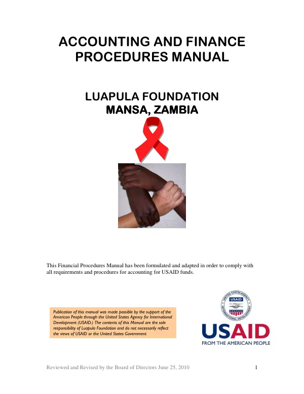 Accounting and finance procedures manual