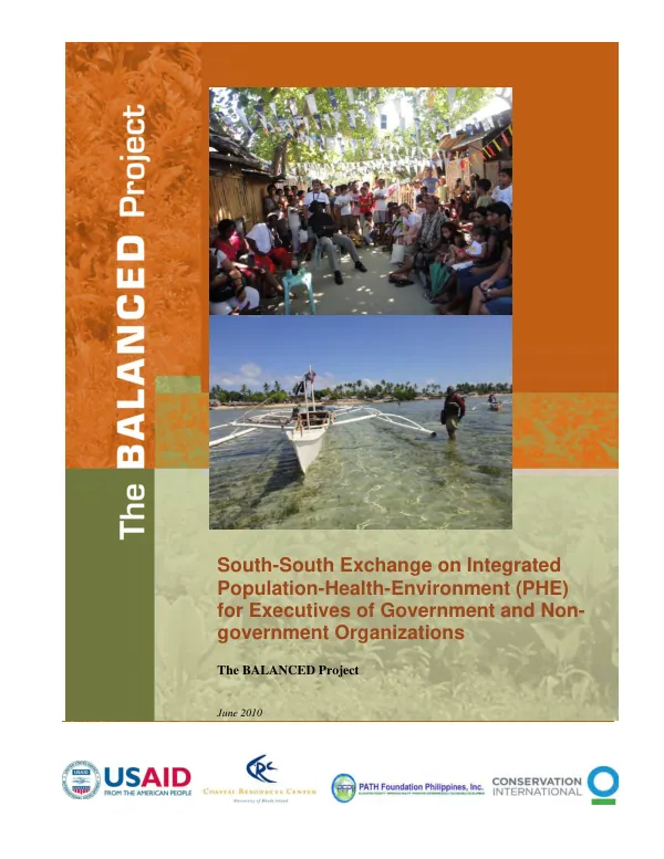South-south exchange on integrated population-health-environment (PHE) for executives of government and non-government organizations