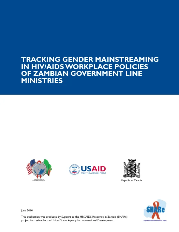 Tracking gender mainstreaming in HIV/AIDS workplace policies of Zambian Government line ministries