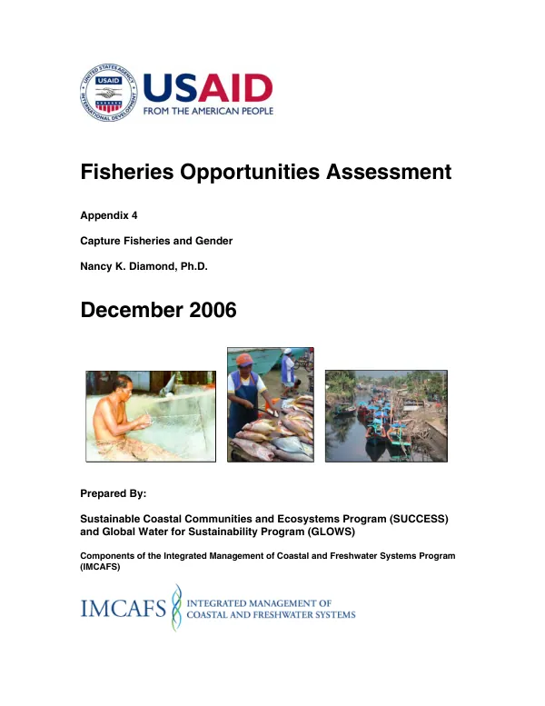 Fisheries opportunities assessment : appendix 4 -- capture fisheries and gender