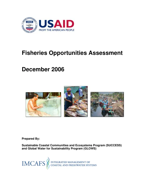 Fisheries opportunities assessment