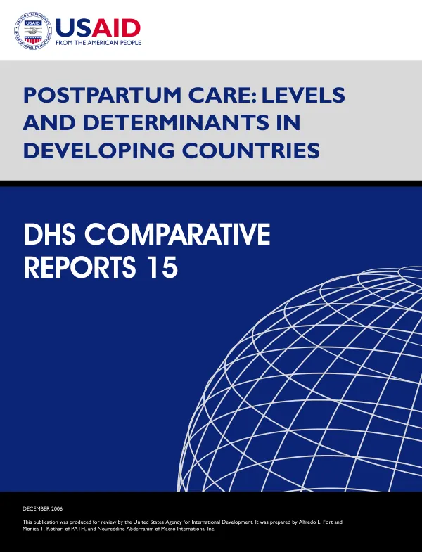 Postpartum care : levels and determinants in developing countries
