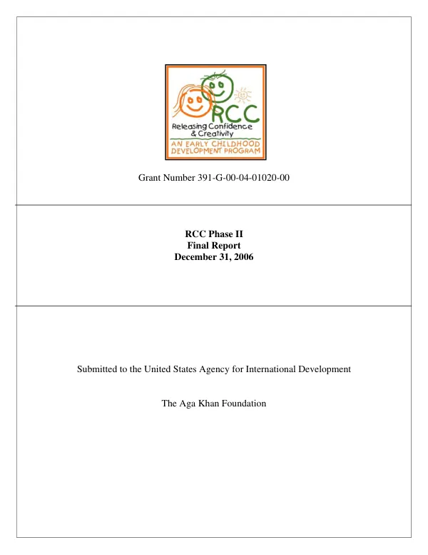 RCC phase II : final report