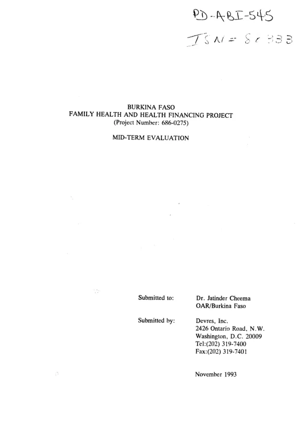 Training model primary provider (TMPP) project : final report