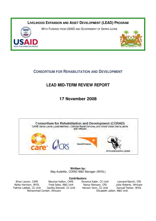 Consortium for rehabilitation and development : LEAD mid-term review report