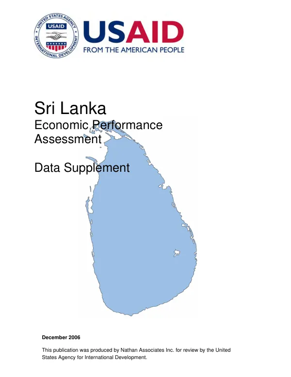 Sri Lanka economic performance assessment : data supplement