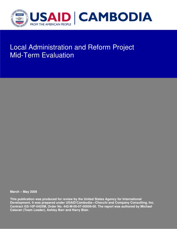 Local administration and reform project : mid-term evaluation