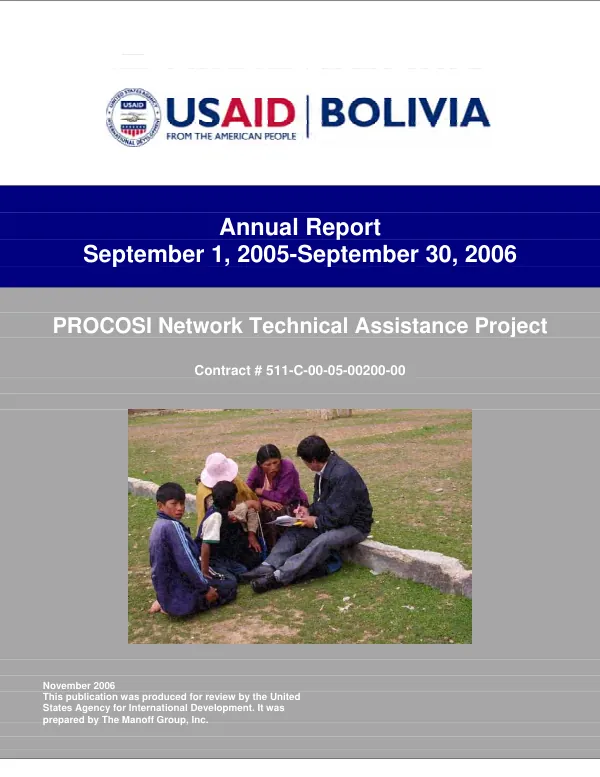 Annual report, September 1, 2005-September 30, 2006 : PROCOSI network technical assistance project