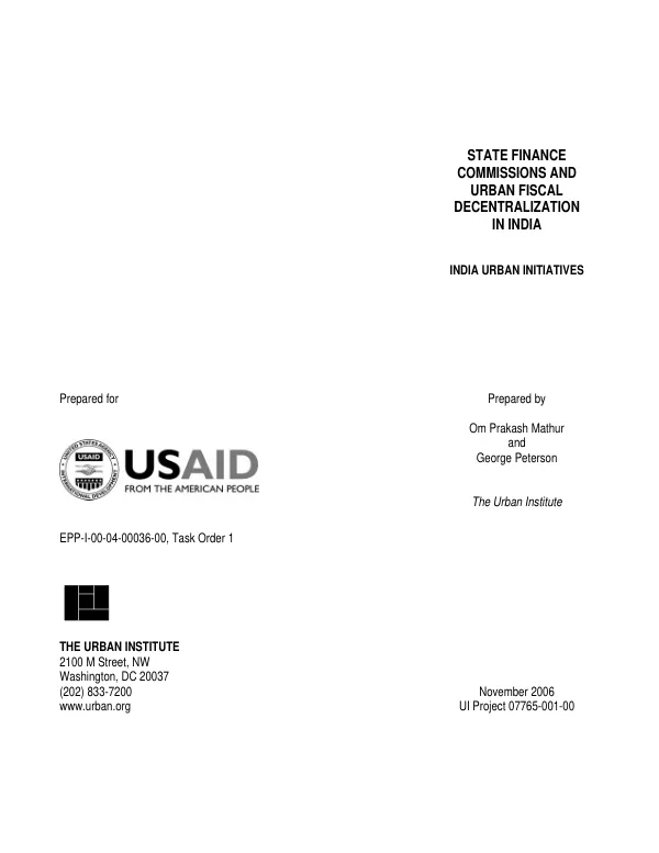 State finance commissions and urban fiscal decentralization in India