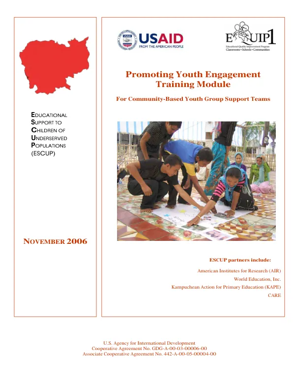 Promoting youth engagement training module for community-based youth group support teams