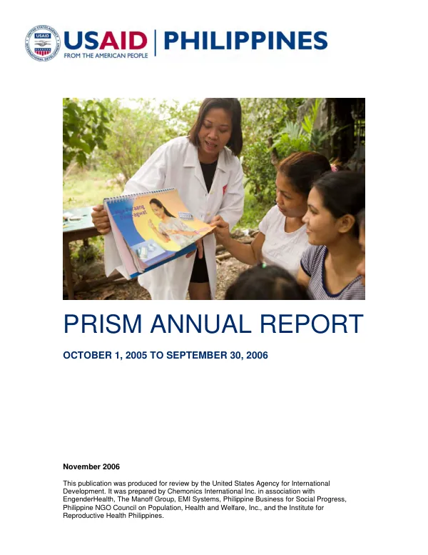 PRISM annual report : year 2 annual report, October 1,2005 to September 30, 2006