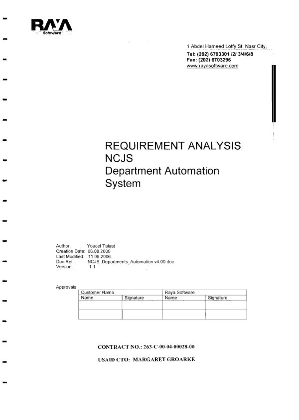 Requirement analysis NCJS department automation system
