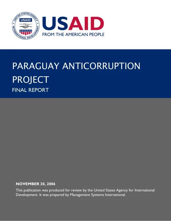 Paraguay anticorruption project : final report