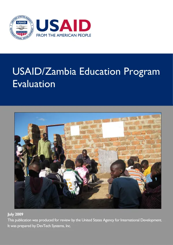 USAID/Zambia education program evaluation