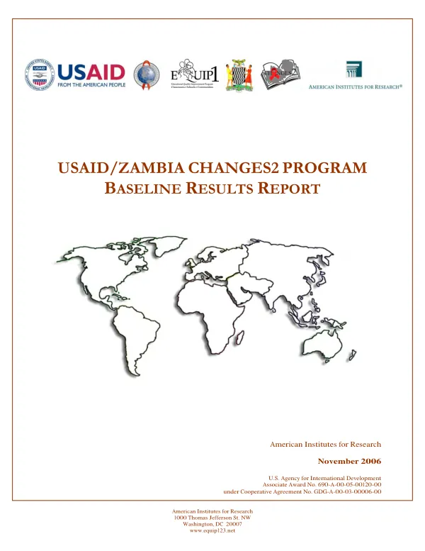 USAID/Zambia CHANGES2 program : baseline results report