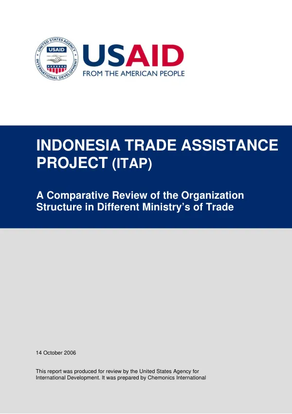A comparative review of the organization strudture in different Ministry"s of Trade