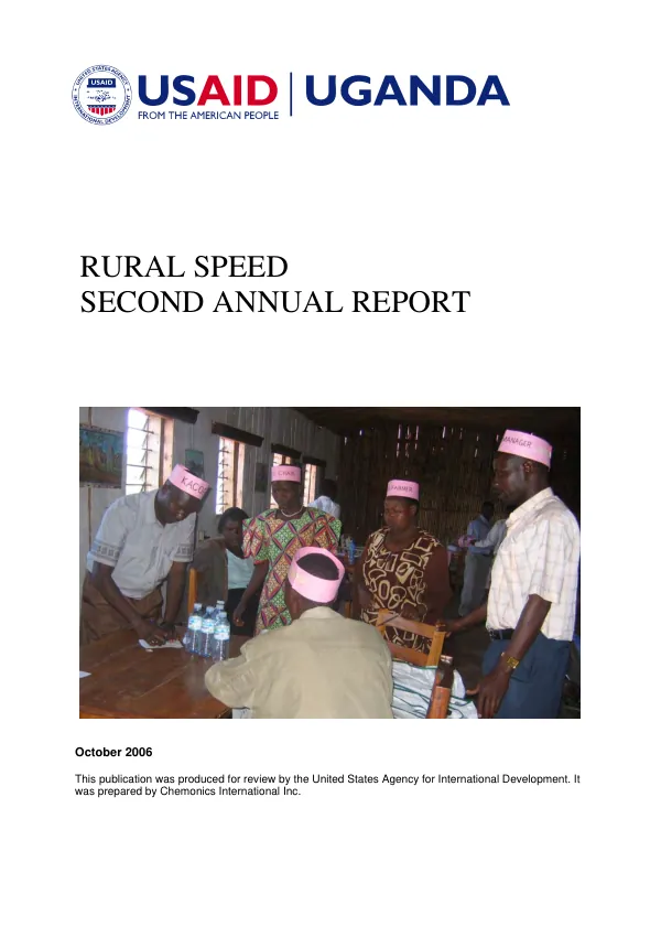 Rural SPEED, rural savings promotion & enhancement of enterprise development : second annual report, October 2005-September 2006