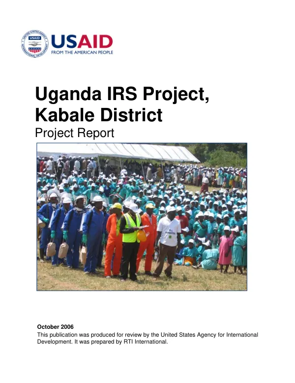 Uganda IRS project : Kabale District -- final report
