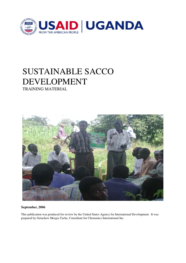 Sustainable SACCO development : training material
