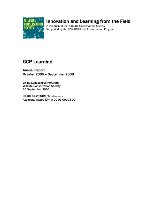 GCP learning : annual report, October 2005-September 2006