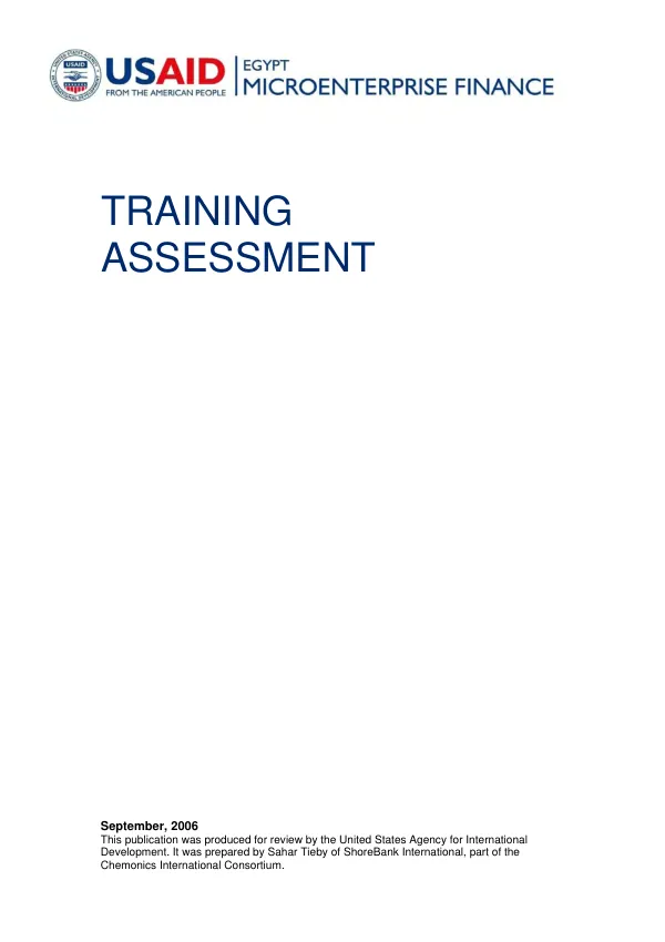 Training assessment