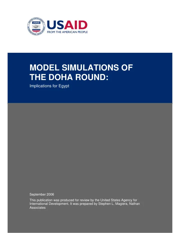 Model simulations of the Doha Round : implications for Egypt