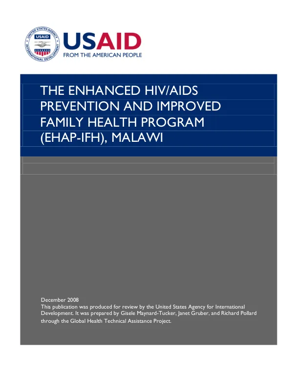 The enhanced HIV/AIDS prevention and improved family health program (EHAP-IFH), Malawi