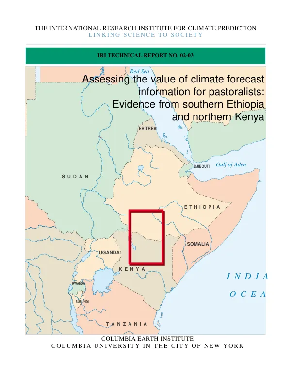 Assessing the value of climate forecast information for pastoralists : evidence from southern Ethiopia and northern Kenya