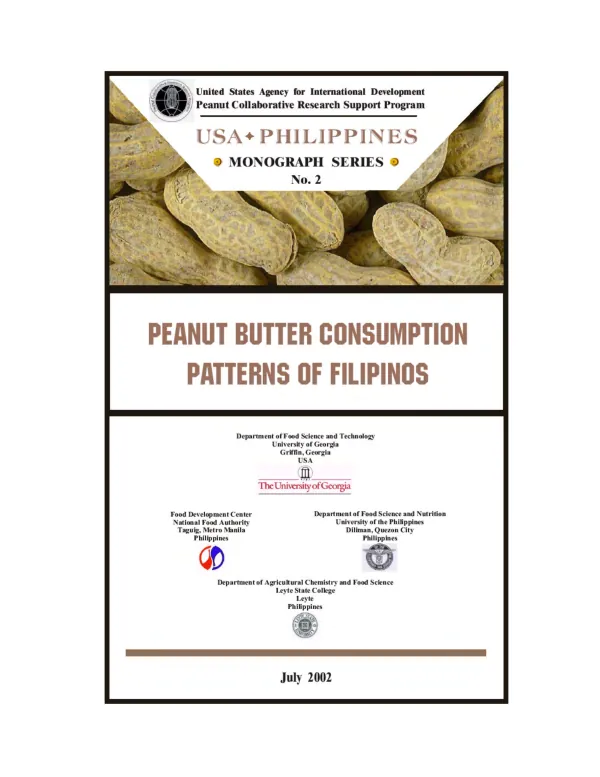 Peanut butter consumption patterns of Filipinos