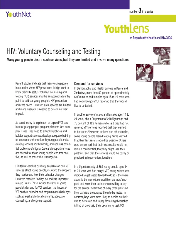 HIV : voluntary counseling and testing
