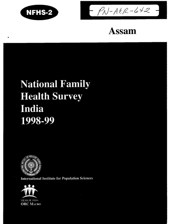 National family health survey (NFHS-2) : India -- 1998-99 : Assam