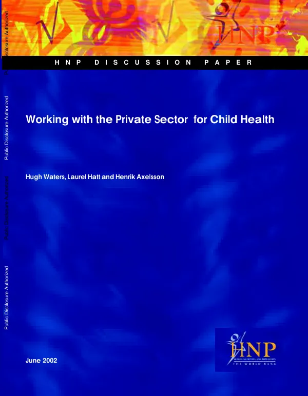 Working with the private sector for child health