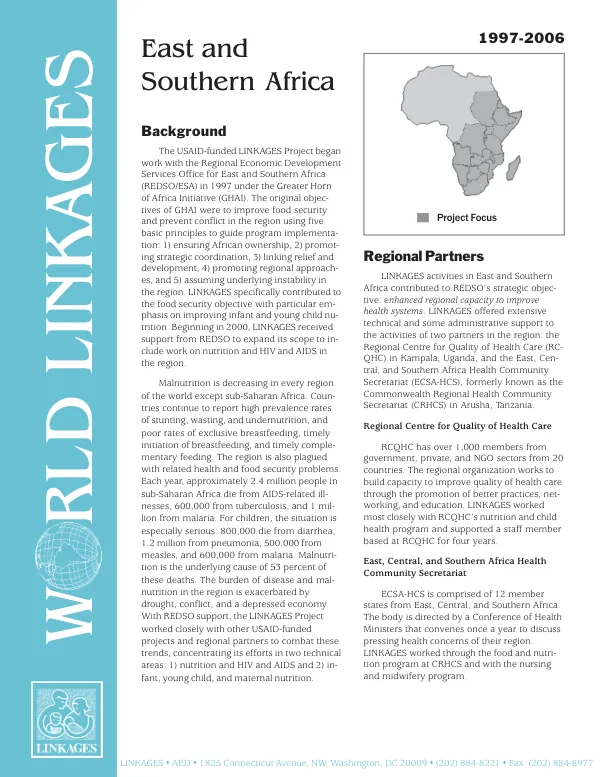 Successful community nutrition programming : lessons from Kenya, Tanzania, and Uganda