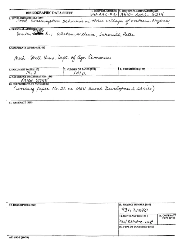 USAID/El Salvador Hurricane Mitch reconstruction : completion report -- special objective : "reduced vulnerability of the rural poor to natural disasters in targeted areas["] (SpO 519-007)