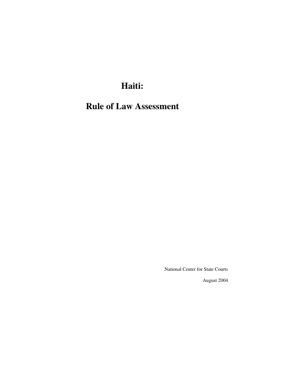 Haiti : rule of law assessment