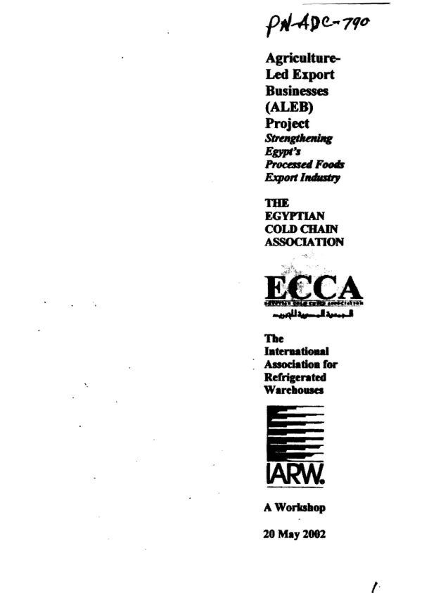ECCA (Egyptian Cold Chain Association) technical training workshop : 20 May 2002
