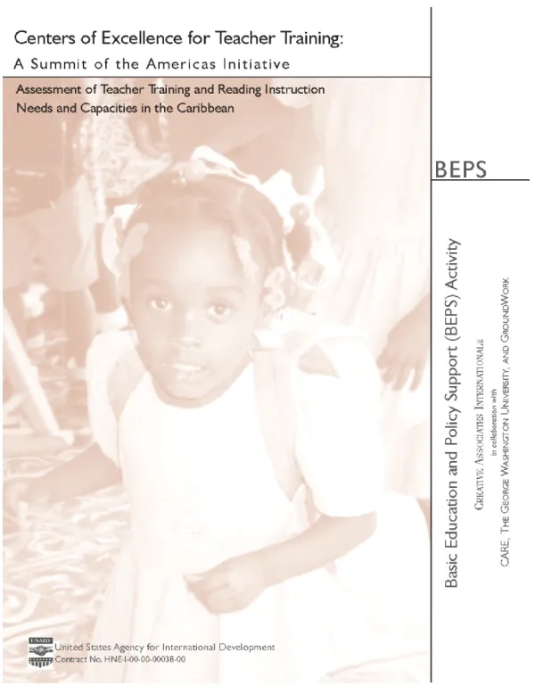 Centers for Excellence for Teacher Training [CETT] : a Summit of the Americas initiative -- assessment of teacher training and reading instruction needs and capacities in the Caribbean