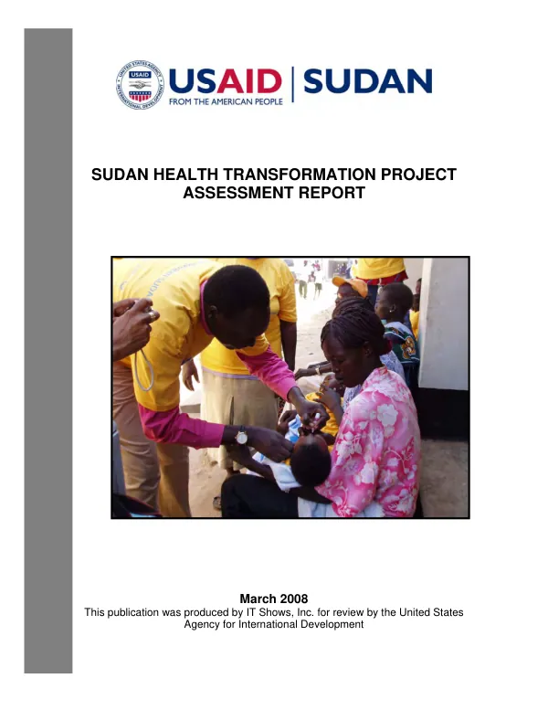 Sudan health transformation project (SHTP) assessment report