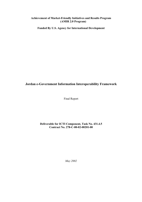 Jordan e-government information interoperability framework : final report
