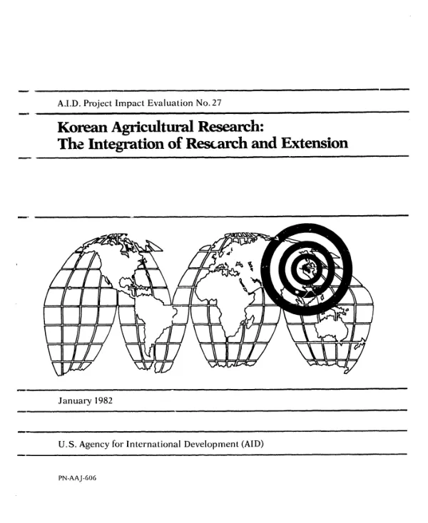 Korean agricultural research : the integration of research and extension