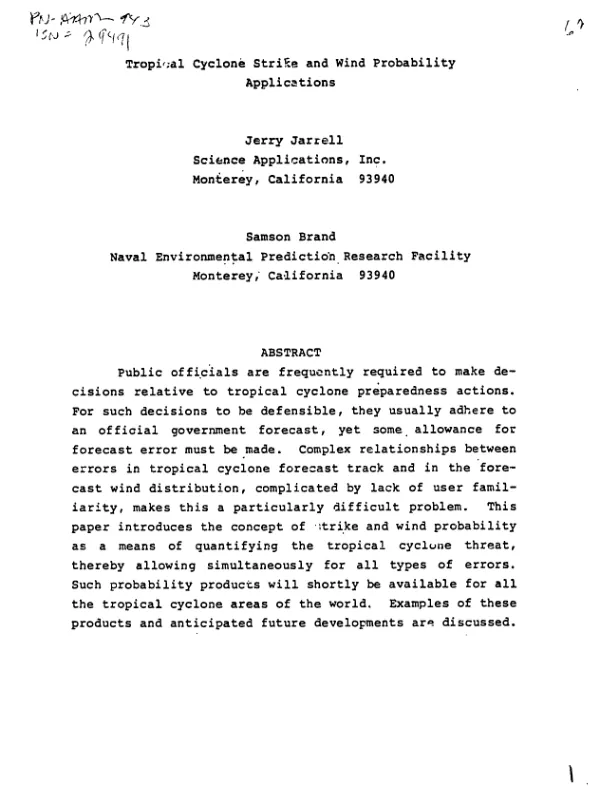 Tropical cyclone strike and wind probability applications