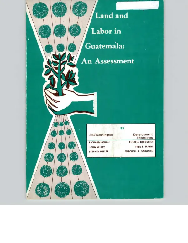 Land and labor in Guatemala : an assessment