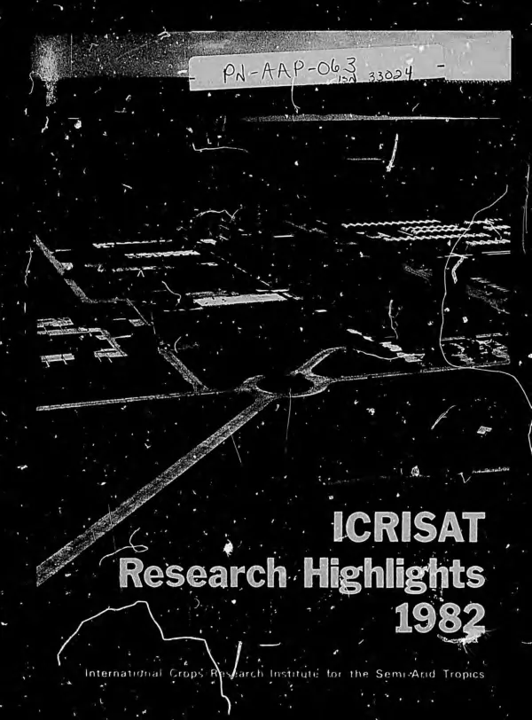 ICRISAT research highlights 1982