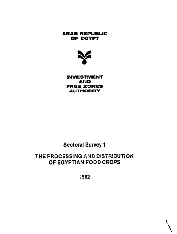 Processing and distribution of Egyptian food crops