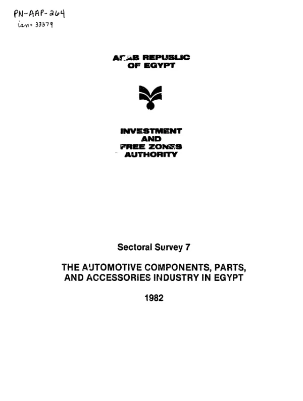 Automotive components, parts, and accessories industry in Egypt